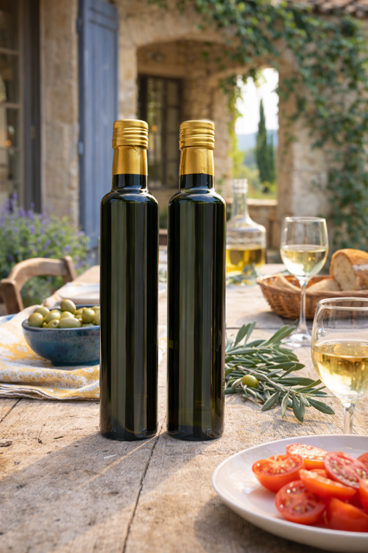 Oliwa z oliwek Extra Virgin 2 x 250 ml – Pierwsze tłoczenie na zimno, niefiltrowane – La Verdale des Bouches-du-Rhône, Mouriès